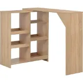Syfax Bartisch mit Beweglichem Regal Eichenbraun 138x39x110 cm