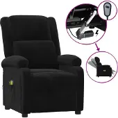 Syfax Massagesessel Elektrisch Schwarz Samt