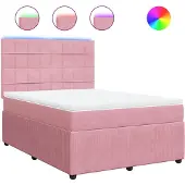 Syfax Boxspringbett mit Matratze Rosa 160x200 cm Samt