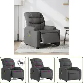 The Living Store Massagesessel Elektrisch Dunkelgrau Stoff