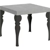 Itamoby Ausziehbarer Tisch 90x90/246 cm Paxon Cemento Anthrazit Gestell