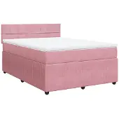 Syfax Boxspringbett mit Matratze Rosa 160x200 cm Samt