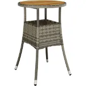 Syfax Gartentisch Ø60x75 cm Akazienholz und Poly Rattan Grau