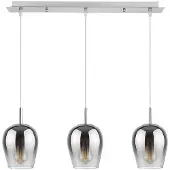 Rabalux 5253 Pendelleuchte 3 Spots Petunia, E27, silber-schwarz-grau, rund, Modern, ø140mm