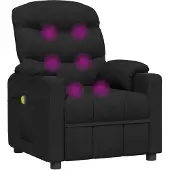 Syfax Massagesessel Elektrisch Schwarz Stoff