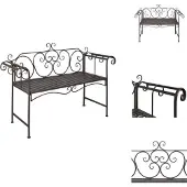 vidaXL Gartenbank 132 cm Stahl Antik Braun - Gartenbänke