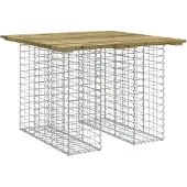 Syfax Gartentisch aus Gabionen 100x102x72 cm Kiefernholz Imprägniert