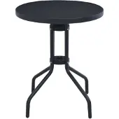 Syfax Gartentisch Schwarz 80 cm Stahl und Glas