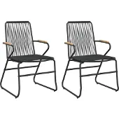 Syfax Gartenstühle 2 Stk. Schwarz 58x59x85,5 cm PVC Rattan