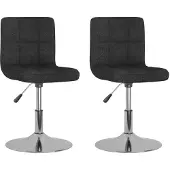 Syfax Esszimmerstühle 2 Stk. Drehbar Schwarz Stoff