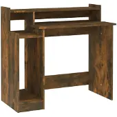 Syfax Schreibtisch mit LEDs Räuchereiche 97x45x90 cm Holzwerkstoff