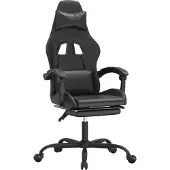 Syfax Gaming-Stuhl mit Fußstütze Schwarz Kunstleder