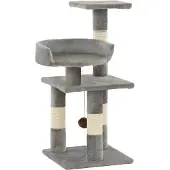 Syfax Katzen-Kratzbaum mit Sisal-Kratzsäulen 65 cm Grau