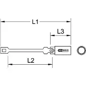 Ks Tools 3/8' Zündkerzen-Stecknuss mit Gelenk, lang, 18mm ( 517.1193 )