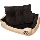 The Living Store Warmes Hundebett mit Polsterkissen L