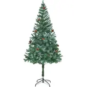 The Living Store Künstlicher Weihnachtsbaum mit Tannenzapfen 180 cm