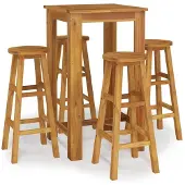 Syfax 5-tlg. Gartenbar-Set Massivholz Akazie