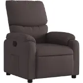 Syfax Dunkelbrauner Stoff Relaxsessel mit manueller Liegefunktion, gepolstert, Seitentasche, 75x99x99 cm