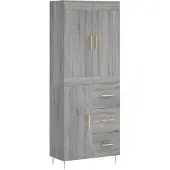 Syfax Highboard Grau Sonoma 69,5x34x180 cm Holzwerkstoff