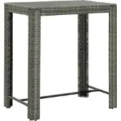 Syfax Garten-Bartisch Grau 100x60,5x110,5 cm Poly Rattan