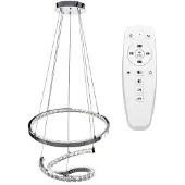 Toolight Pendellampe App773-2Cp Kristall Ring Led 2-Lichtquelle 90W 50X50X50-110Cm Einstellbar