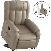 Syfax Relaxsessel mit Aufstehhilfe Cappuccino-Braun Kunstleder
