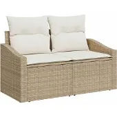 Syfax Garten-Sofa mit Kissen 123 x 62 x 69 cm Poly-Rattan