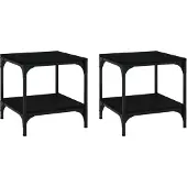 Syfax Beistelltische 2 Stk. Schwarz 40x40x40 cm Holzwerkstoff