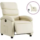 Syfax Relaxsessel Elektrisch Creme Kunstleder