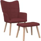 Syfax Relaxsessel mit Hocker Weinrot Stoff