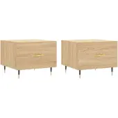 Syfax Couchtische 2 Stk. Sonoma-Eiche 50x50x40 cm Holzwerkstoff