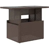 Syfax Gartentisch mit Glasplatte Braun 100x55x73 cm Poly Rattan