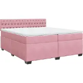 Syfax Boxspringbett mit Matratze Rosa 200x200 cm Samt