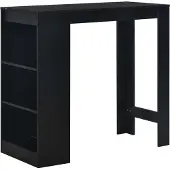 Syfax Bartisch mit Regal Schwarz 110 x 50 x 103 cm