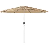 Syfax Sonnenschirm mit LED und Stahlmast Braun 324x324x247 cm