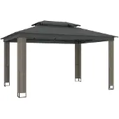 Syfax Pavillon mit Doppeldach Anthrazit 3,94x2,96 m Stahl
