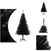 vidaXL Künstlicher Weihnachtsbaum mit Ständer Schwarz 120 cm PVC - Weihnachtsbäume