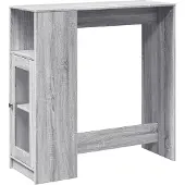 Syfax Bartisch mit Regal Grau Sonoma 101x40x103,5 cm Holzwerkstoff