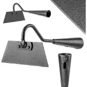 Kadax Gartenhacke ohne Stiel, Hacke in Trapezform, Schwarz, 14 cm