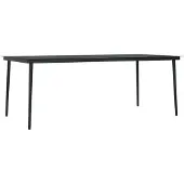 Syfax Garten-Esstisch Schwarz 200x100x74 cm Stahl und Glas