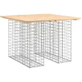 Syfax Gartentisch aus Gabionen 100x102x72 cm Massivholz Kiefer