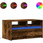 Syfax LED-Couchtisch Räuchereiche Holzwerkstoff