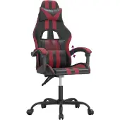 Syfax Gaming-Stuhl Schwarz und Weinrot Kunstleder