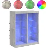 Syfax Sideboard mit LED-Leuchten Betongrau 81x37x100 cm