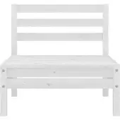 vidaXL Garten-Mittelsofa Weiß Massivholz Kiefer