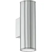 Eglo Wandlampe Riga, edelstahl, Höhe 20 cm, Edelstahl, 2-flg.