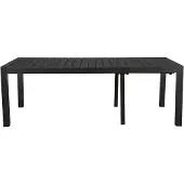 Ebuy24 Grup Gartentisch, inkl. 2 Zusatzplatten 223-343 cm schwarz/schwarz.