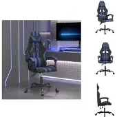 vidaXL Gaming-Stuhl Drehbar Schwarz und Blau Kunstleder - Gaming-Sessel
