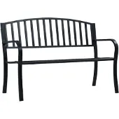 The Living Store Gartenbank 125 cm Schwarz Stahl