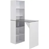 Syfax Bartisch mit Schrank Weiß 115x59x200 cm